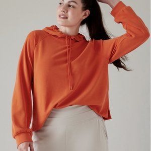 ATHLETA LARKSPUR RED SEASOFT HOODIE SWEATSHIRT